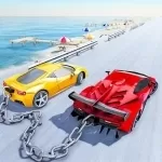 CHAINED CAR STUNTS RACE MEGA RAMP GT RACING